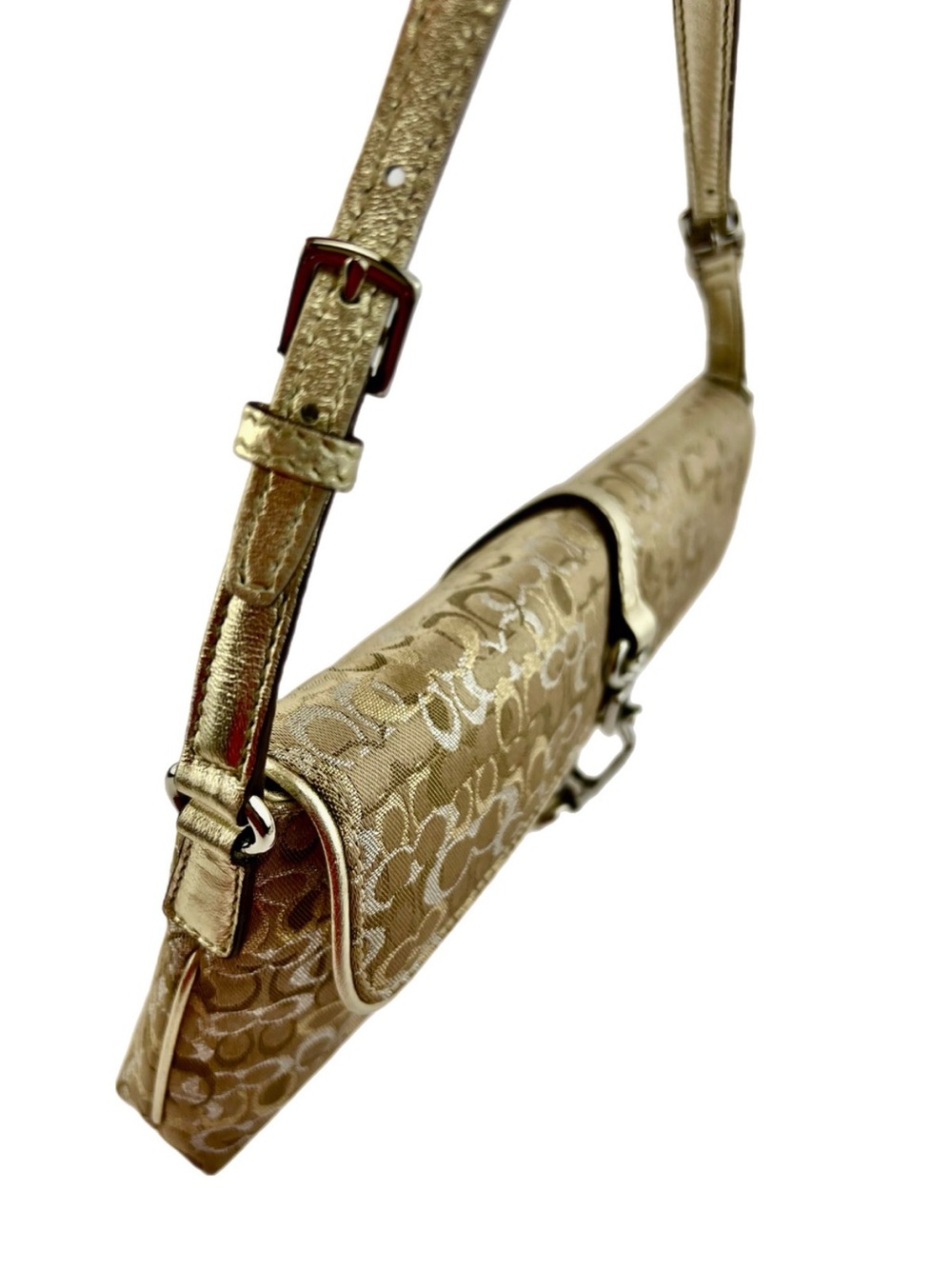 Y2K COACH Hampton Gold Signature Canvas/Leather Handbag -Style 8946 Vintage - Picture 13 of 16